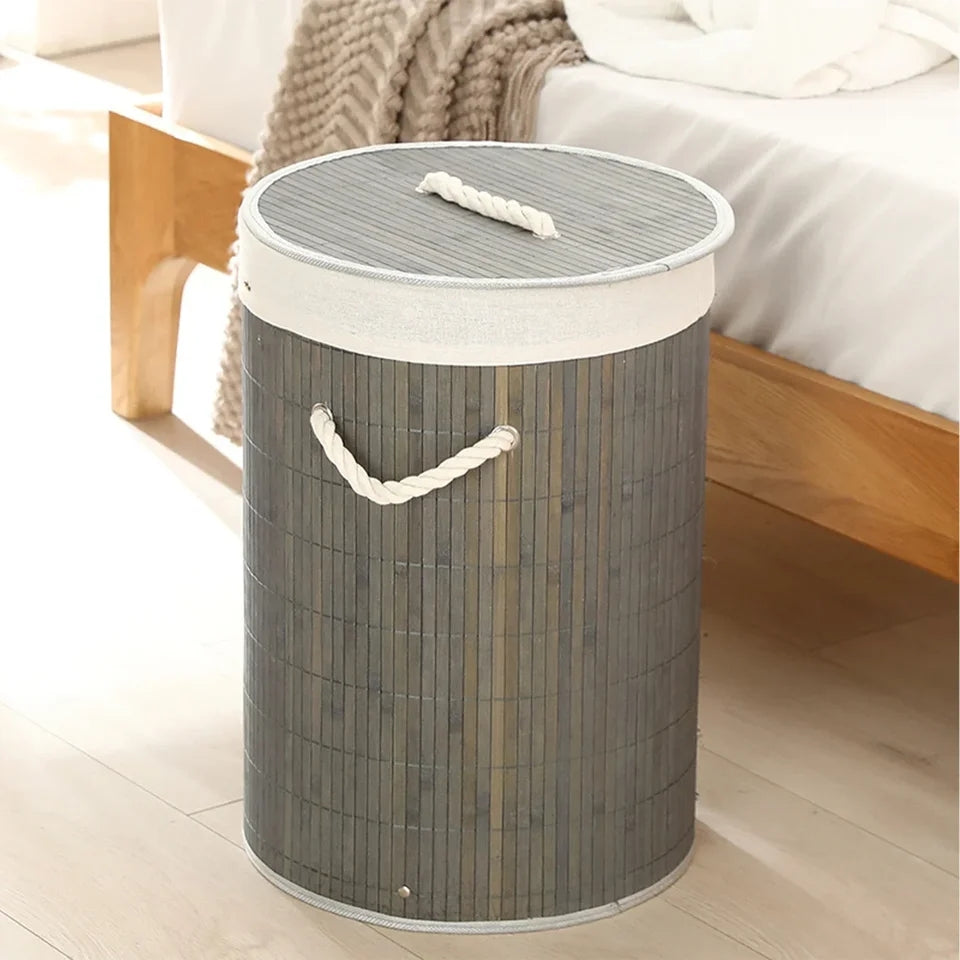 Bamboo laundry basket