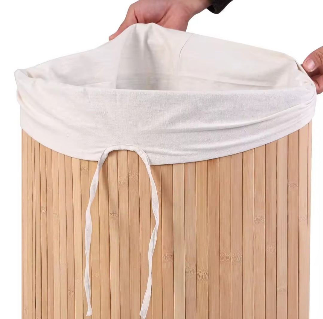 Bamboo laundry basket