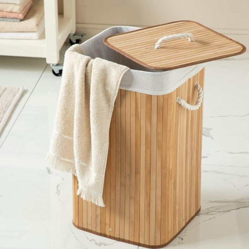 Bamboo laundry basket