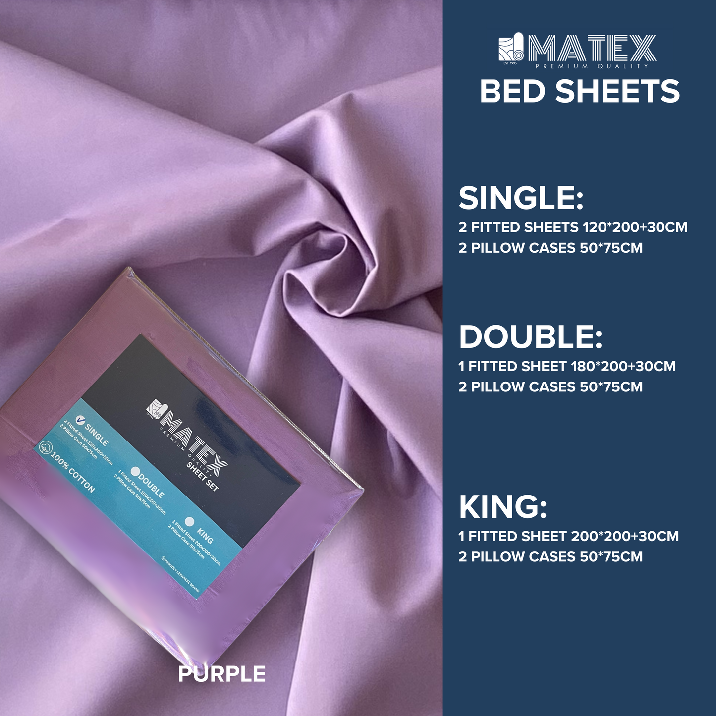 100% COTTON PURPLE BED SHEET