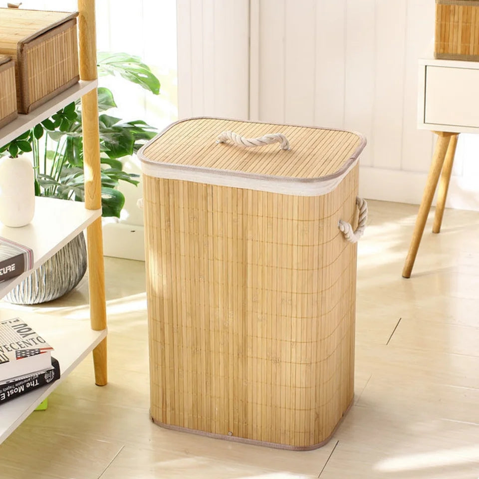 Bamboo laundry basket