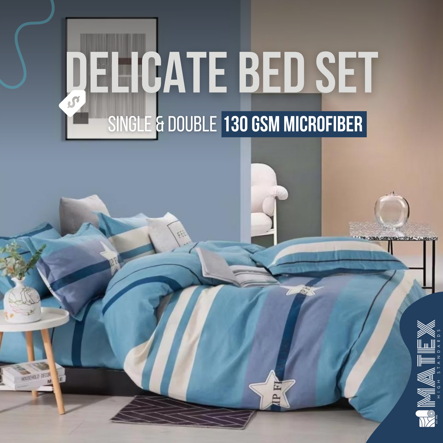 Delicate Bed Set 130 GSM microfiber