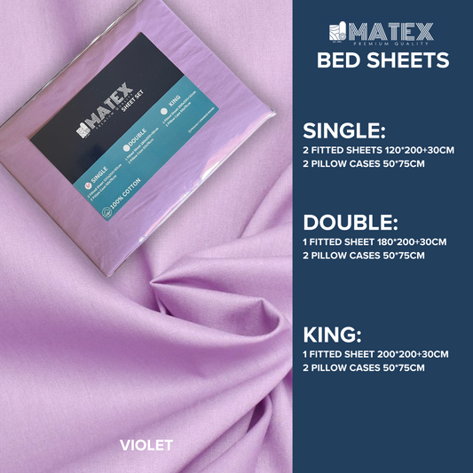 100% COTTON VIOLET BED SHEET